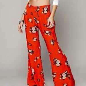 Free People FP One Floral Red Pants